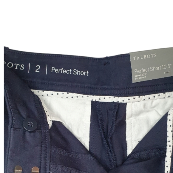 TALBOTS NWT The Perfect Short Twill Bermudas Navy Women's Size 4-6 - Picture 3 of 7
